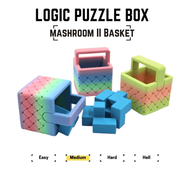 Mashroom2 Basket Puzzle Box - Puzzo World